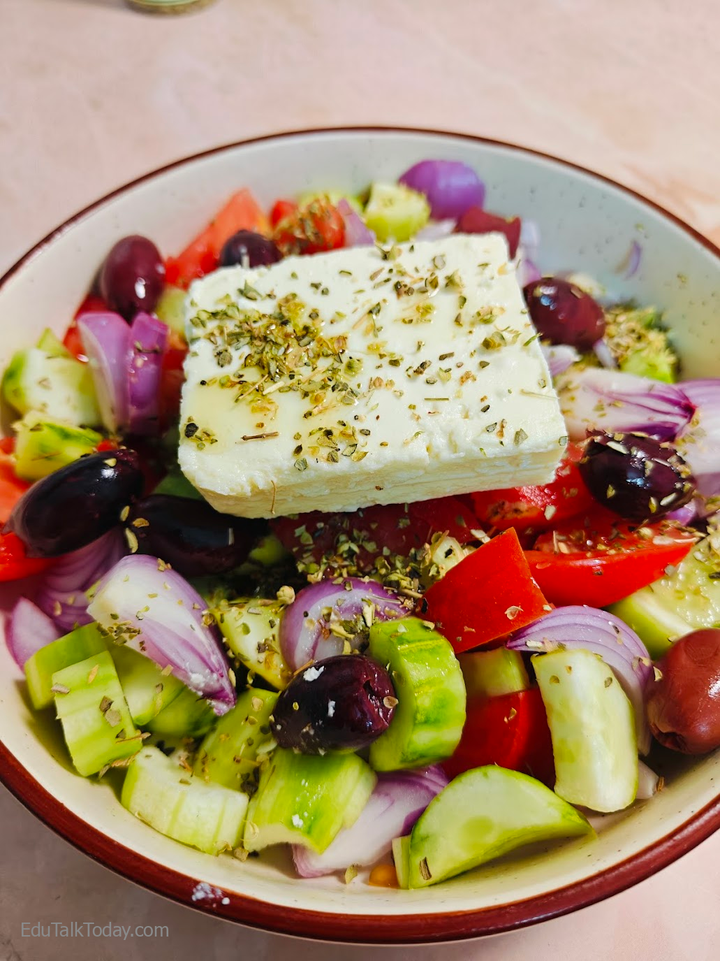 Greek Salad Closeup Shot